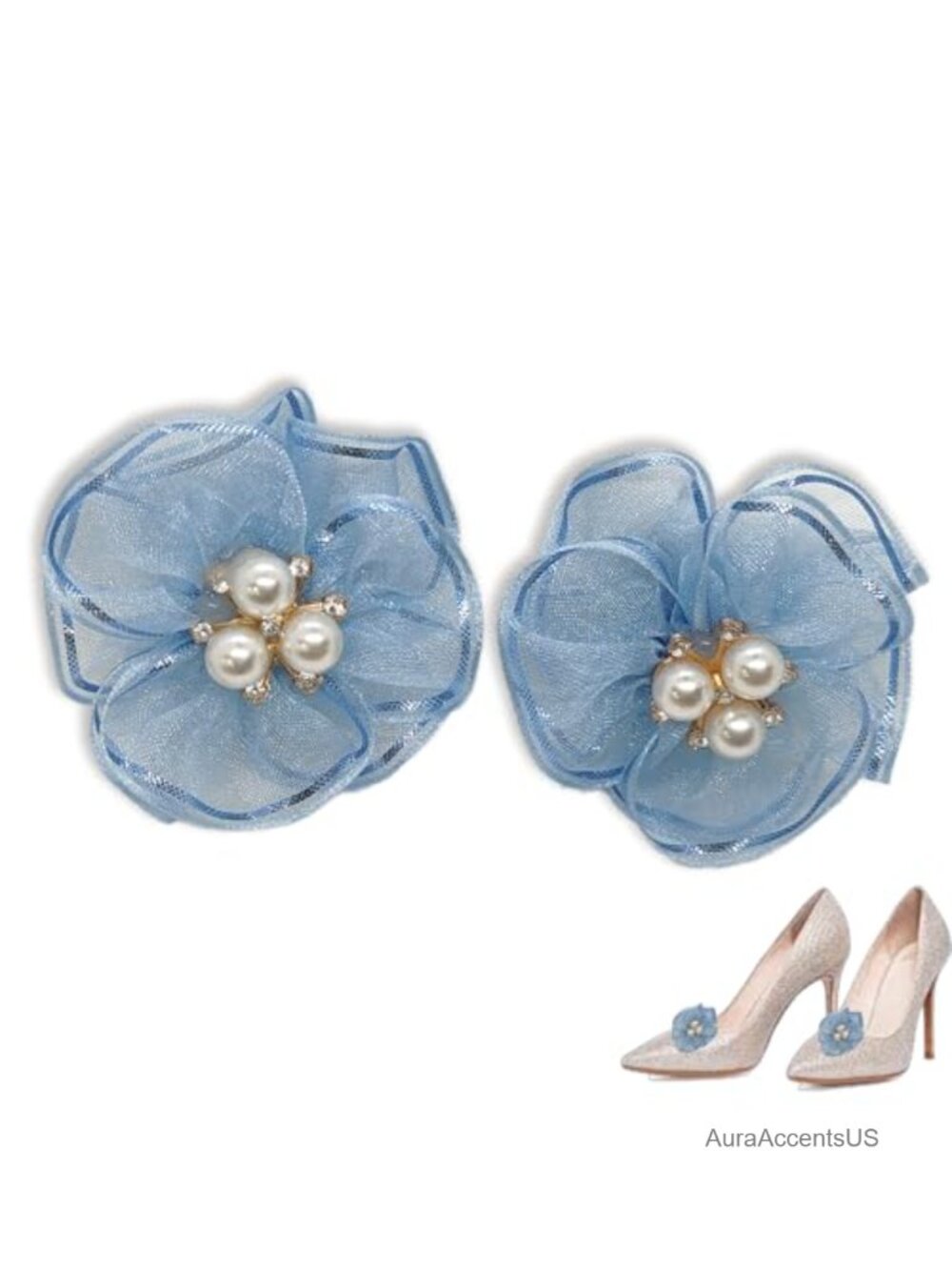 Flower Shoe Clips for Women, Metal Clip Ons for Heels, Dress Shoes, Wedding